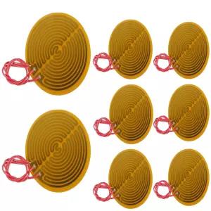 8PCS 필름 히터 플레이트 접착 패드 PI 발열체 12V 13W 스트립 폴리이미드 열 코드 70mmx70mm