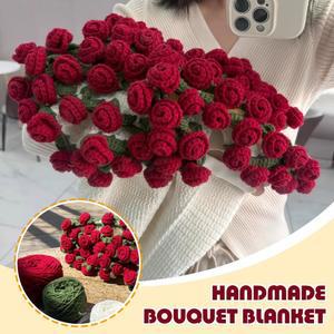 호환 DIY 장미 꽃다발 담요 수제 꽃다발 담요 크로 셰 뜨개질 짠 담요 교체 꽃다발 크리 에이 티브 선물 수제