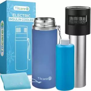 USB 충전기 및 바이오 젤이 포함된 전기 인슐린 쿨러 여행용 케이스 - 무제한 시간 펜 최대 6개의 약물 TSA