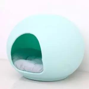 고양이쿠션하우스 강아지 동굴 하우스 방석포함 민트 냥이 숨숨집 1P