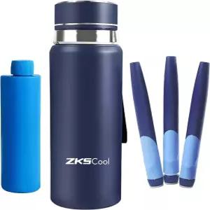 ZKS쿨 쿨러 여행 케이스 TSA 승인 24시간 대용량 재사용 가능한 스 팩이 된 35 펜에 용 경량 가방 블루