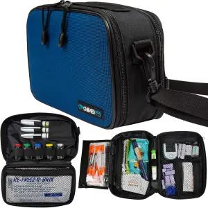 ChillMed 여행 재사용 가능한 스 팩이 된 펜 및 측정기 정리기 최대 4시간의 쿨 타임(블루)