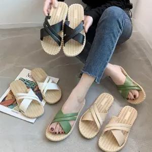 여자 휴양지 바캉스 데일리 캐주얼 플랫 샌들