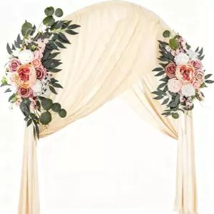 2팩 웨딩 아치 플라워 인조 코너 플로럴 스웨그 DIY 결혼식 피로연을 위한 준비 장식 스위트하트 테이블
