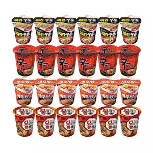 농심 신라면컵, 62g, 6개 + 튀김우동컵, 62g, 6개 + 새우탕컵, 67g 6개 + 오징어짬뽕컵, 67g, 6개