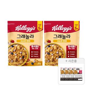 켈로그 고소한큐브 현미 그래놀라 500g, 2개 + 증정(프로틴 그래놀라 제로슈거 40g, 4개)