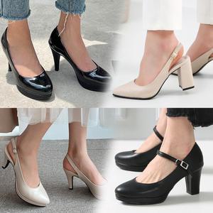 국산 여성 정장 구두 뾰족코 메리제인 펌프스 하이힐 슬링백힐 슬링백구두 여자 가보시힐 통굽 웨지힐