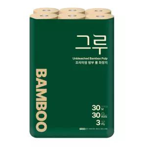 [공식!] 그루 프리미엄 대나무(밤부) 화장지 30M 30롤(오리지널)
