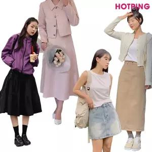[핫핑] S~4XL/봄 신상&베스트/롱스커트/미니스커트/미디/벌룬/레이스/캉캉/프릴/플리츠/레이어드/H라인/A라인/데님/데일리룩/데이트룩/빅사이즈