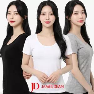 제임스딘 여성 반팔 런닝 면스판 기본 여자 티셔츠 JHWRV014