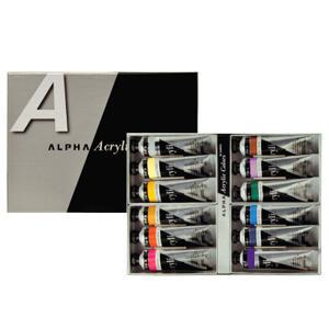 열린화방]알파 아크릴물감 12색 50ml B세트/아크릭물감/디자인용품/미술용품/화방용품