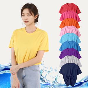 에어로쿨 반팔 기능성 라운드 쿨론 남녀공용 무지 반팔 티셔츠