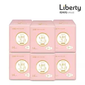 리버티 에어홀 니어스킨 생리대 중형 14Px6팩