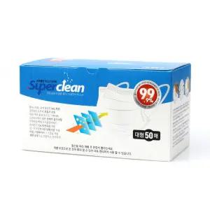 3Q 슈퍼클린 KF94 1P 미세먼지 방역 덴탈형 마스크 50매 대형