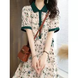 [하프클럽/리블리크](바로배송)배색 플라워 패턴 원피스_RB2OP056
