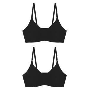 슬림9 노와이어 심리스 편해브라 컴팩트, 블랙, M, 2개