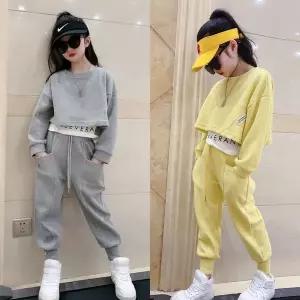 [삐삐네옷가게]여아 주니어 크롭트레이닝 봄 가을 레이어드 댄스 초등학생 상하