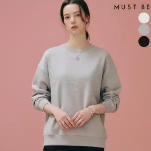 [머스트비] 머스트비 로고 자수 오버핏 기모 맨투맨