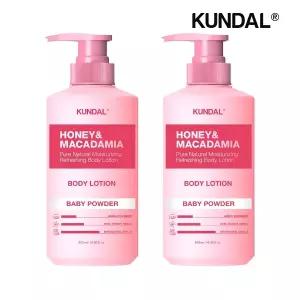 쿤달 허니 앤 마카다미아 퓨어 바디로션 베이비파우더 500ml x2개