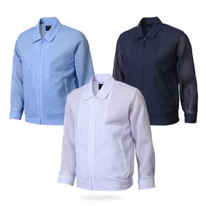 시원한 여름 중년 남성 점퍼 린넨 폴리 마 잠바 회사 사무실