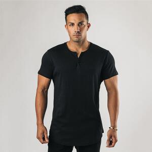 라운드 반팔티셔츠 버튼 단추 헨리넥 반팔티 2컬러