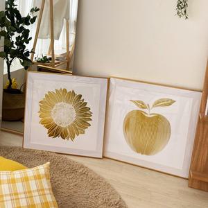 해바라기액자 대형황금사과그림 거실 현관 풍수지리 골드 인테리어 복 돈 들어오는 사진 집들이 개업 선물