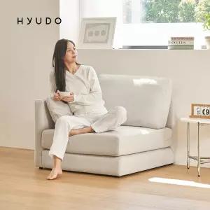 [4월 특별가] 휴도 매일의 동백 800 접이식 아쿠아 패브릭 모듈형 1인 소파베드(쿠션포함)