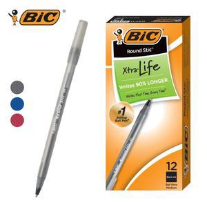 BIC 볼펜 1.0mm 라운드스틱 빅 Round Stic 펜 12P