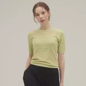 로르서울 [신비][최초가129 000]글램 시스루 라운드 반팔 니트_YGKT240401