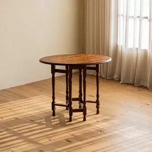[레트로하우스] 디킨 원목 타원 확장형 테이블 900