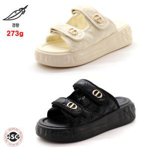 [경량 273g 통굽고무창 5cm] 가볍고 발볼편한 착화감좋은 여성 토오픈 투벨크로 키높이 신기편한 슬리퍼 GS SJ P-170