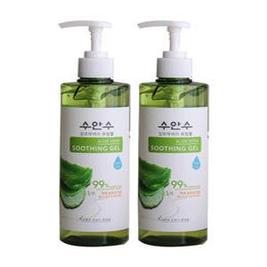[2개] 수안수 알로에 베라 99% 수딩젤 펌프형 400ml x 2개