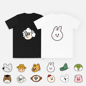 소량 인쇄 가족티 패밀리룩 십이지신 캐릭터 인쇄 제작 티셔츠