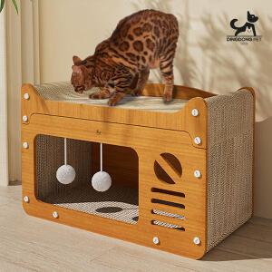 딩동펫 고양이 일체형 숨숨 하우스 스크래쳐