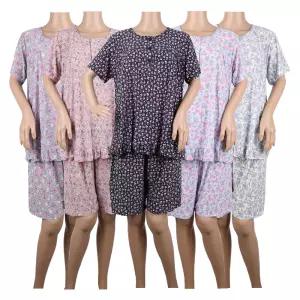 필굿 여성 여자 쿨 냉감 반팔 반바지 여름 잠옷세트 꽃가라 엄마 할머니 파자마 홈웨어 이지웨어 실내복