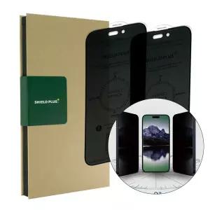 쉴드플러스 프라이빗180 사생활보호 풀커버 강화유리필름 2장묶음 프라이버시필름 9H 올레포빅코팅 아이폰17 16 15 14 13 12 11 X 13미니 12미니 SE2 SE3