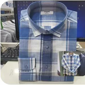 [레노마셔츠]CVC 슬럽 그라 빅체크 드레스셔츠 RMSSGP 037 BU