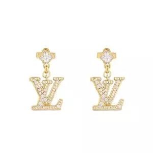 [LOUIS VUITTON][명품] 루이비통 레이디 LV 귀걸이 크리스탈 골드메탈