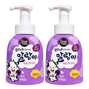 애경 샤워메이트 말랑이 버블 핸드워시 블루베리향 300mL x 2개