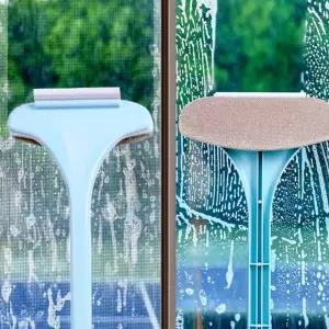 유리청소 방충망청소용솔 아파트베란다샷시 촘촘미세솔 손잡이형