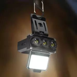 [캠핑일번가] 3구 LED 헤드랜턴 66g 캡라이트 낚시 등산 1100mah