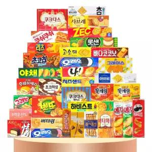 [판다네 마켓] 소형과자 35종-A세트 사무실 탕비실 학교 학생 회사 대용량 간식 스낵 다과 과자선물세트