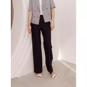 [하프클럽/크로커다일레이디]블랙 앞주름 허리밴딩 와이드 팬츠 CLCMPT110