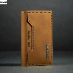 빈티지 3단 카드 지갑 홀더 멀티 동전 지폐 클립 마그네틱