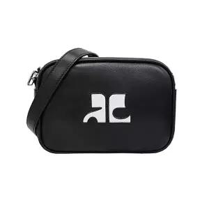 [쿠레주][명품] 꾸레쥬 쿠레주 리에디션 로고 가죽 카메라백 블랙