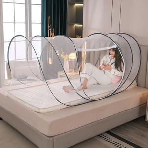 누에 원통 개인 모기장/1인용 원터치 캠핑용 모기 텐트/2층 침대 접이식 방충망/휴대용 여행용 싱글/바닥