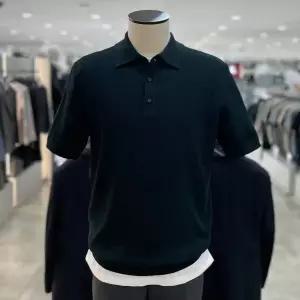 [지오지아]워셔블 비스코스 반팔 카라 니트_ABF2ET1902_DGN_DG