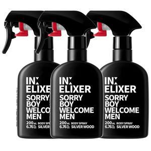 이넬릭서 바디스프레이 바디미스트 남자향수 실버우드 200ml × 3개