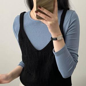 여성 니트 뷔스티에 조끼 여름 레이어드 탑 민소매 6color