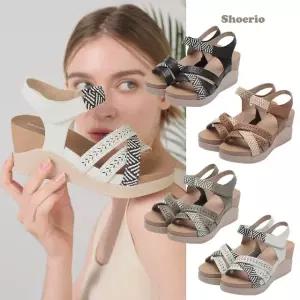 슈리오 헤라 소가죽 키높이 샌들